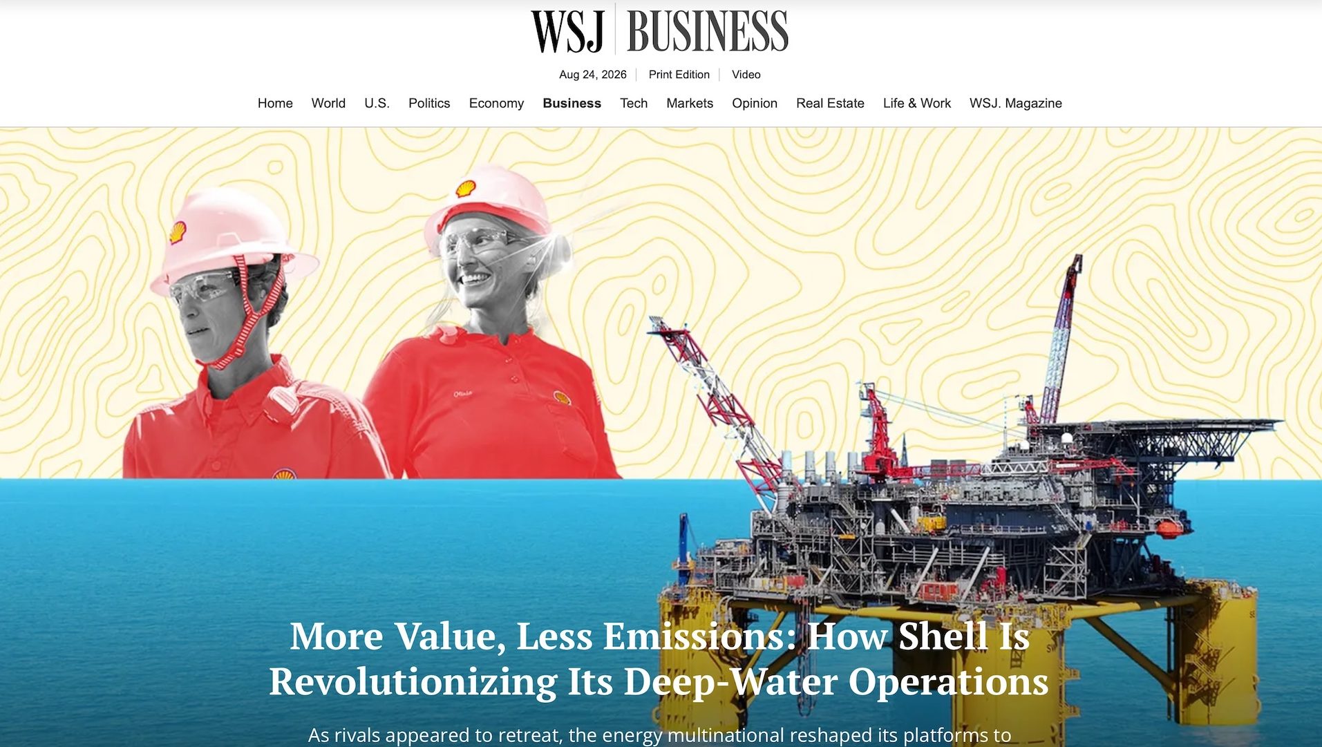 WSJ and Shell on reducing emissions in deep-water operations